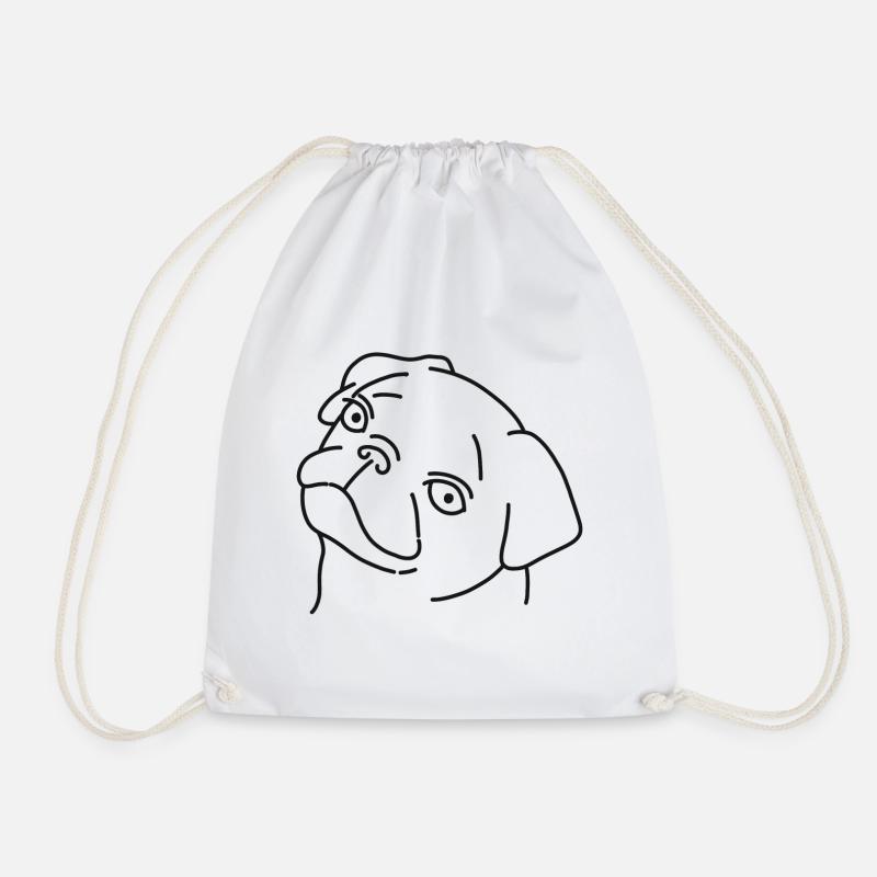 Mops - Turnbeutel - Weiß