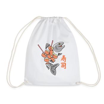 Salmon Sushi - Drawstring Bag - white - Front