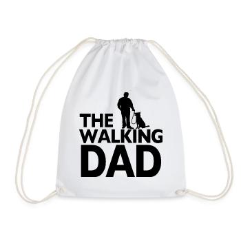 The Walking Dad Dog Owner Owner - Drawstring Bag - white - Front