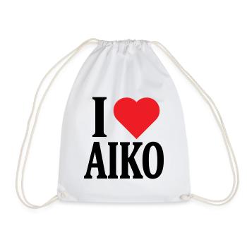 T-shirt I love Aiko t-shirt gift idea - Drawstring Bag - white - Front