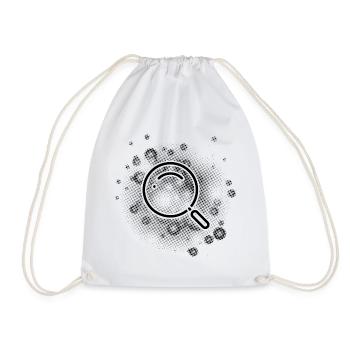 Magnifying glass with dots background - Drawstring Bag - white - Front