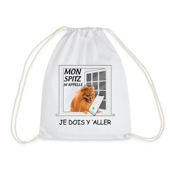 Mon Spitz m'appelle Humour Chien de Race - Sac de sport léger - blanc - Devant