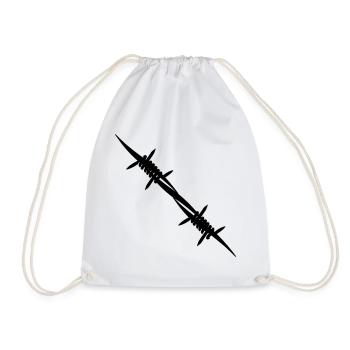 Barbed wire coupling piece - Drawstring Bag - white - Front