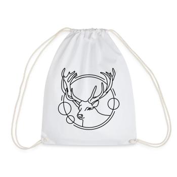 Cerf en forme géométrique - Conception d’art au trait - Sac de sport léger - blanc - Devant