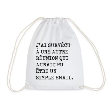J'ai survécu à une autre réunion - Sac de sport léger - blanc - Devant