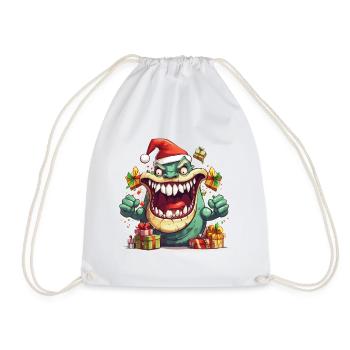 Christmas Gifts Monster Funny Humor Ugly - Drawstring Bag - white - Front