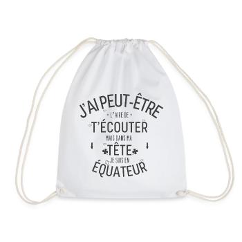 Dans ma Tête je suis En équateur - Sac de sport léger - blanc - Devant