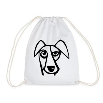 Lustiger schwarzer Hund - Turnbeutel - Weiß - Vorne