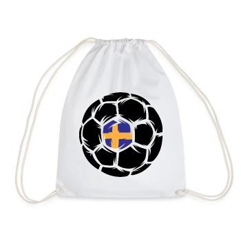 Handballer Handball Sweden European Championship Symbol Logo icon - Drawstring Bag - white - Front