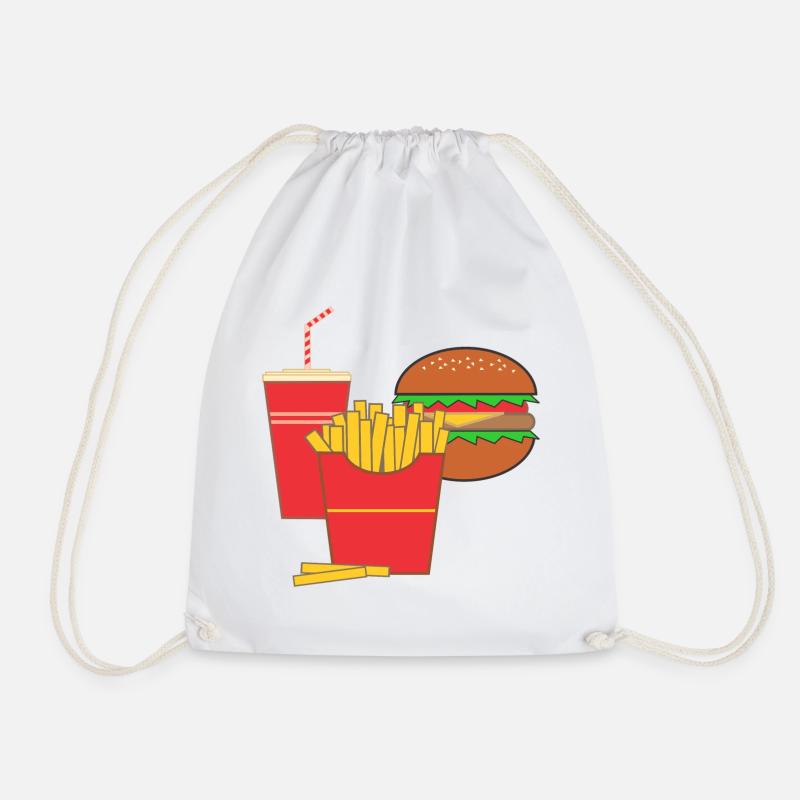 Chip shop logo 'fast food' - Drawstring Bag - white