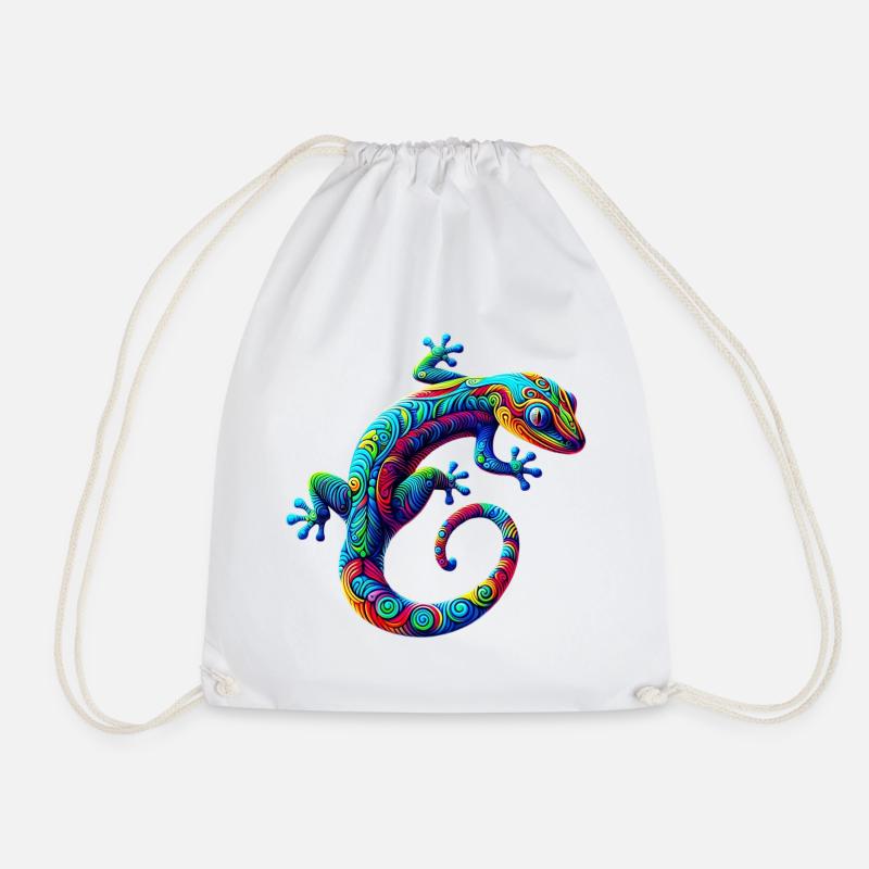 Gecko - Drawstring Bag - white