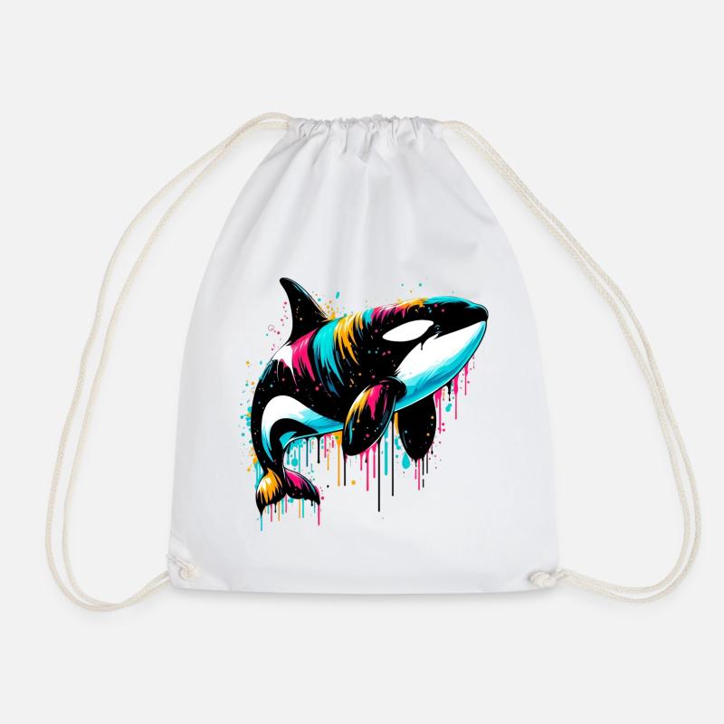 Killer whale - Drawstring Bag - white
