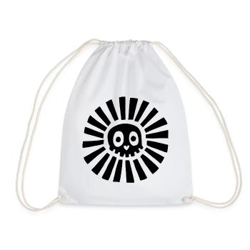 Crâne ensoleillé noir - Sac de sport léger - blanc - Devant