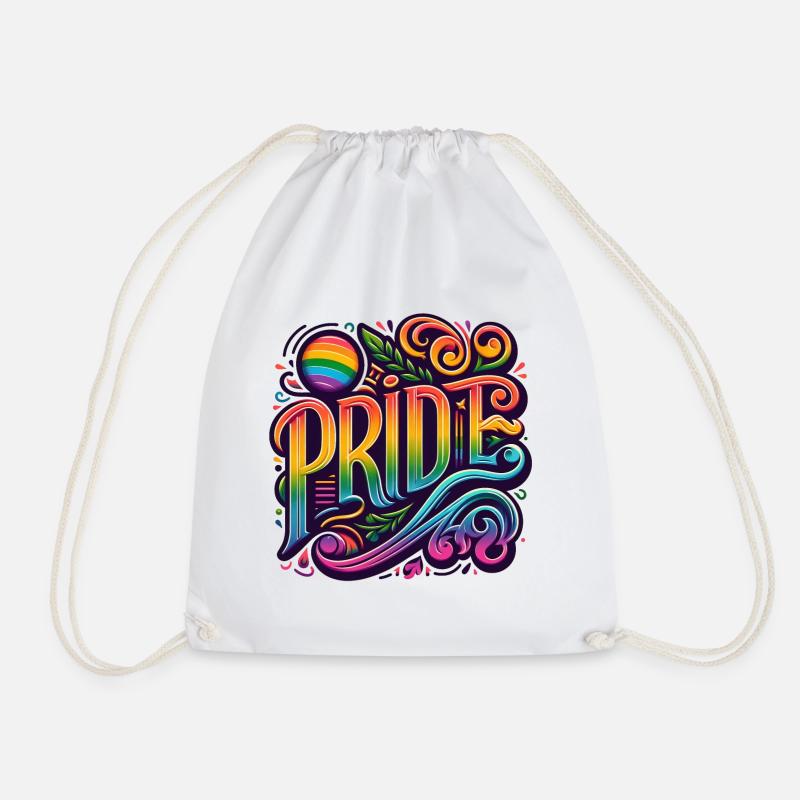 Feiern Sie Liebe und Vielfalt mit Pride, LGBTQ+ - Turnbeutel - Weiß