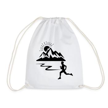 Coureur homme avec des montagnes - Sac de sport léger - blanc - Devant