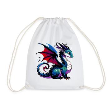 Drache - Turnbeutel - Weiß - Vorne