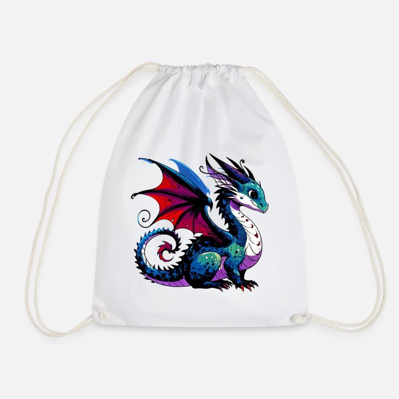 Drache - Turnbeutel - Weiß