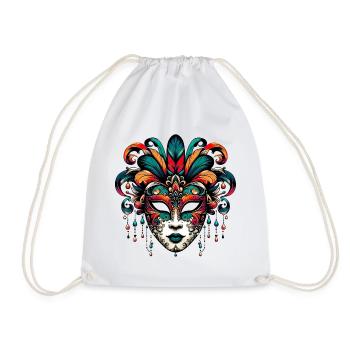 Venice Carnival Mask - Drawstring Bag - white - Front