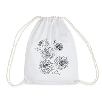 Autumn flower dahlias - Drawstring Bag - white - Front