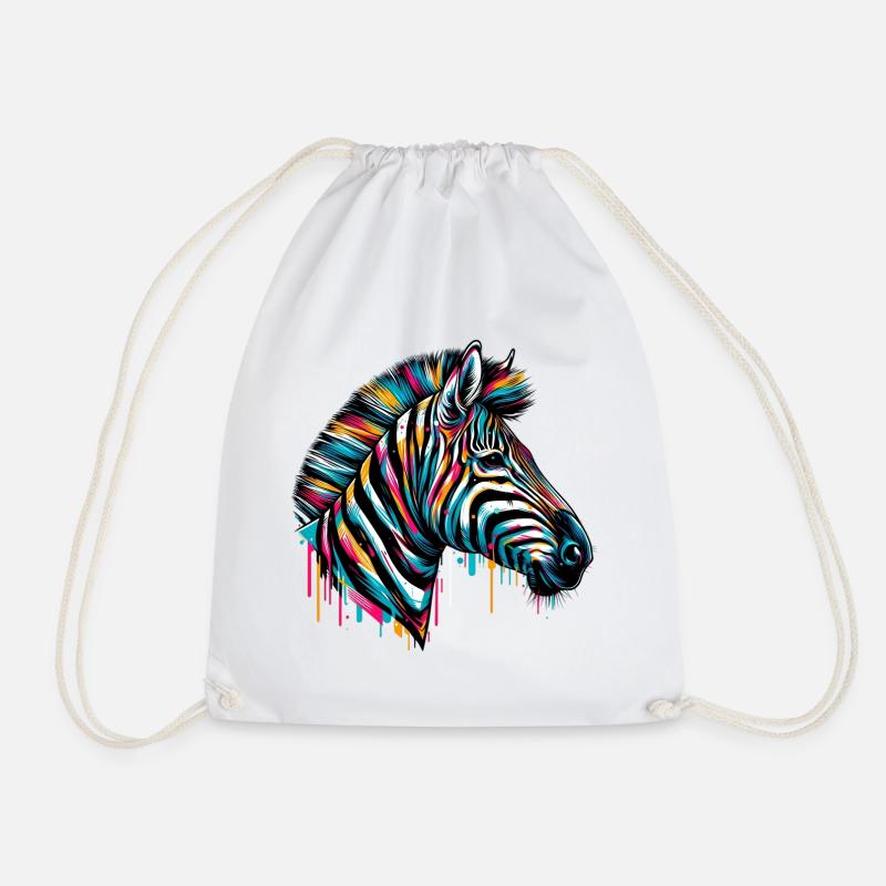 Zebra - Turnbeutel - Weiß