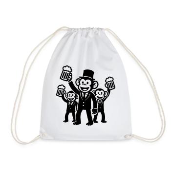 Enterrement de vie de jeune fille Singe Fête Marié - Sac de sport léger - blanc - Devant