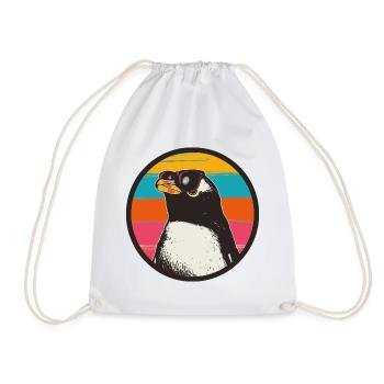 Penguin with Retro Sunset - Turnbeutel - Weiß - Vorne