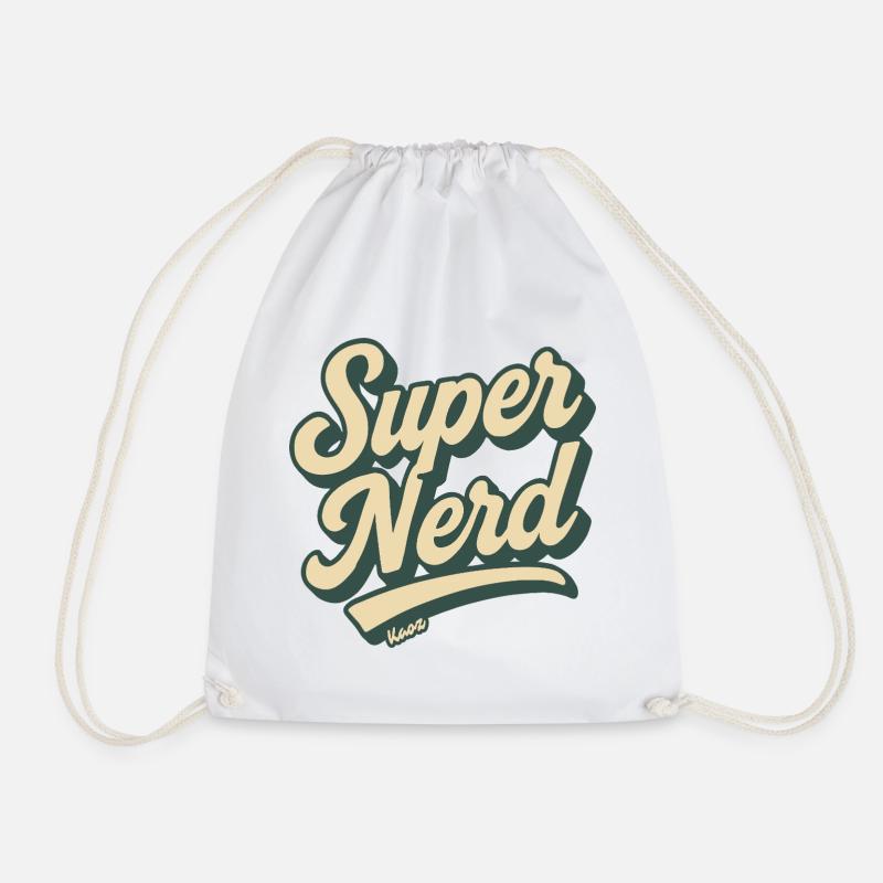 Super Nerd Retro Script - Turnbeutel - Weiß