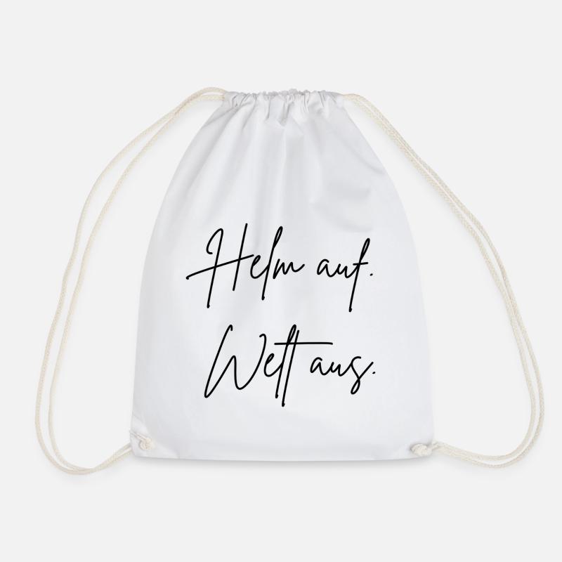Helmet on. world. - Drawstring Bag - white