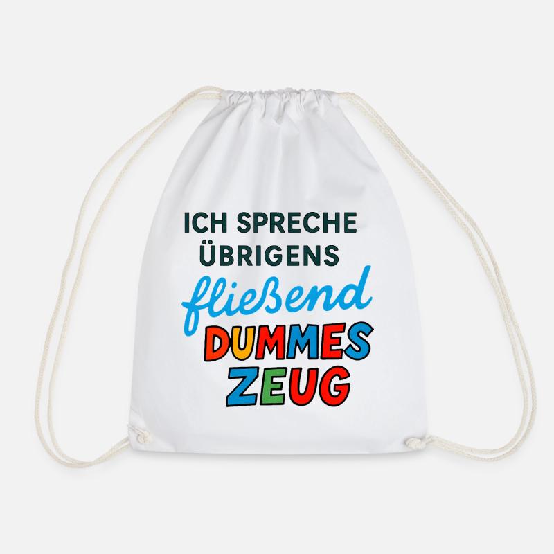 Stupid stuff – funny saying design - Drawstring Bag - white