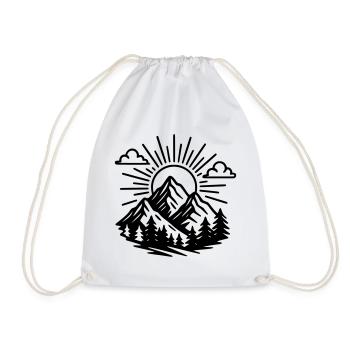 Mountains - Drawstring Bag - white - Front