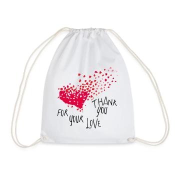 thank you - Drawstring Bag - white - Front
