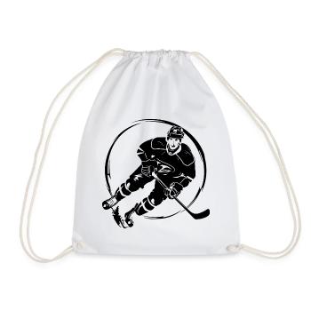 Hockey Spieler Silhouette - Turnbeutel - Weiß - Vorne