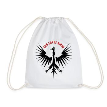 Blason de l’Aigle et de l’Oiseau - Dieu aime les oiseaux - Sac de sport léger - blanc - Devant