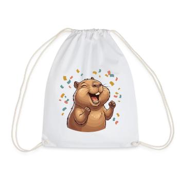 Happy Capybara Capybara - Drawstring Bag - white - Front