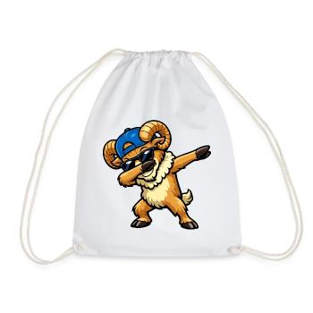 Dabbing Ram - Drawstring Bag - white - Front