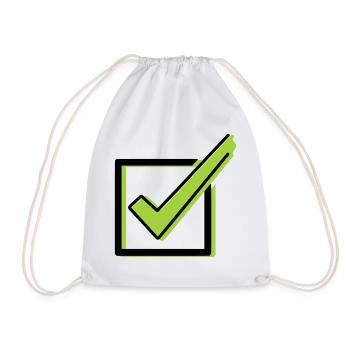 Häkchen Checkliste Box Comic - Turnbeutel - Weiß - Vorne