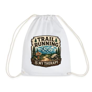 La course en sentier est mon badge de thérapie - Sac de sport léger - blanc - Devant