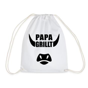 Papa Grillt BBQ - Turnbeutel - Weiß - Vorne