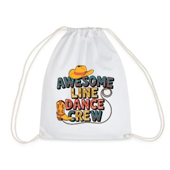 Cowboy Line Dance Crew - Drawstring Bag - white - Front