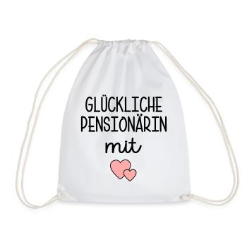 Herz - Glückliche Pensionärin - Turnbeutel - Weiß - Vorne
