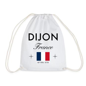Dijon France Coordinates Travel Souvenir - Drawstring Bag - white - Front
