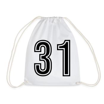 31 Number symbol - Drawstring Bag - white - Front