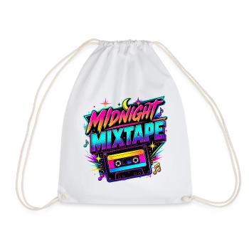 Midnight Mixtape 80s - Drawstring Bag - white - Front