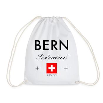 Bern Schweiz Koordinaten Reise Souvenir - Turnbeutel - Weiß - Vorne