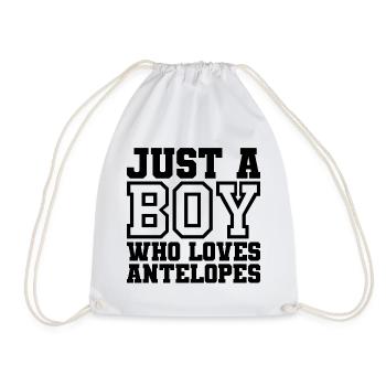 Just A Boy Who Loves Antelopes - Drawstring Bag - white - Front