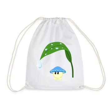 Blue Mushroom - Drawstring Bag - white - Front