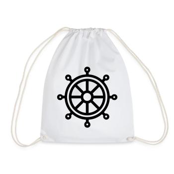 rudder - Drawstring Bag - white - Front