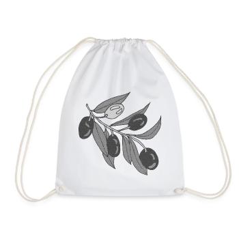 Rameaux d’olivier en niveaux de gris - Sac de sport léger - blanc - Devant