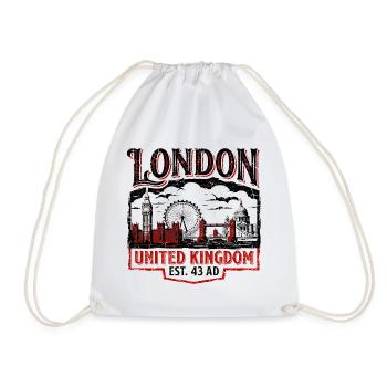 London United Kingdom Est 43 AD - Drawstring Bag - white - Front
