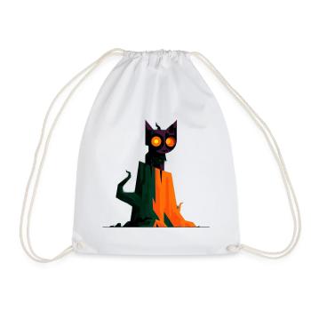 Spooky Geometry Cat - Turnbeutel - Weiß - Vorne